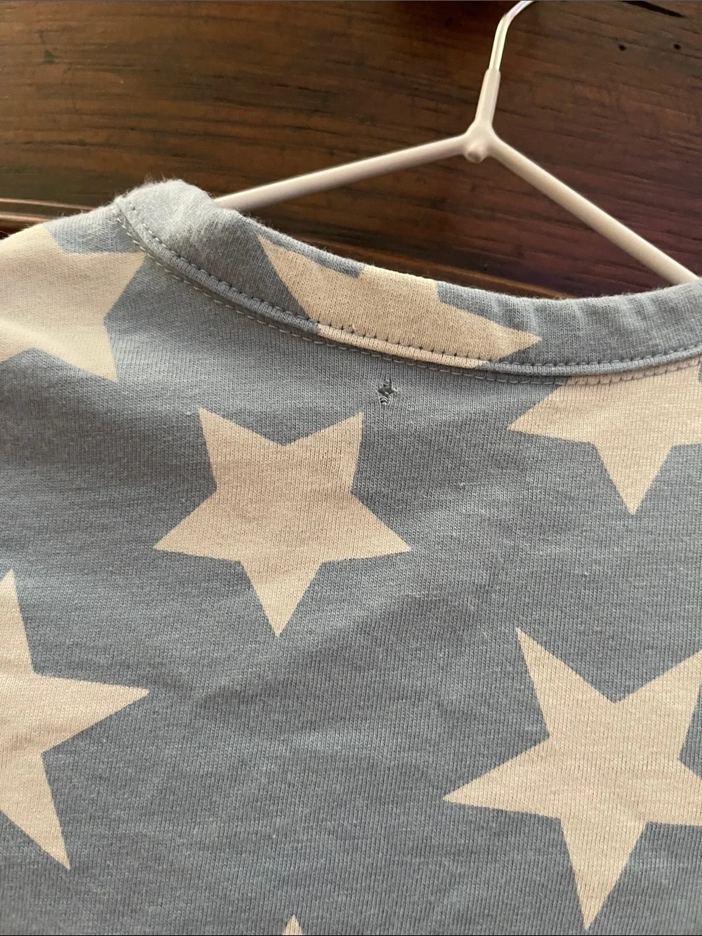 Blue Star-Print Footed One-Piece